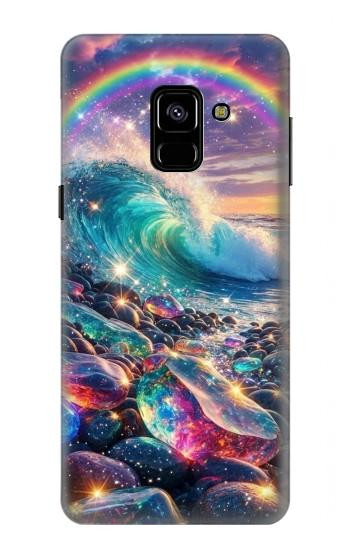 S4084 虹色ファンタジー波 Rainbow Ocean Wave Fantasy Samsung Galaxy A8 (2018) バックケース、フリップケース・カバー