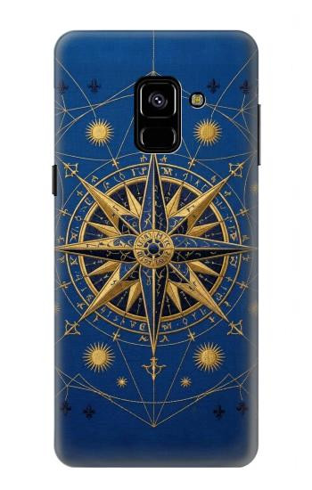 S4086 マリンコンパス柄 Nautical Compass Maritime Design Samsung Galaxy A8 (2018) バックケース、フリップケース・カバー