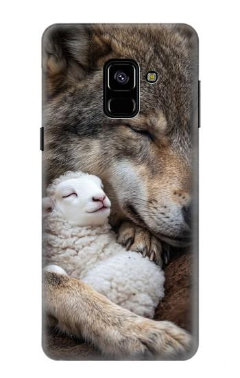 S4089 オオカミと子羊 Gentle Wolf And Lamb Friendship Art Samsung Galaxy A8 (2018) バックケース、フリップケース・カバー
