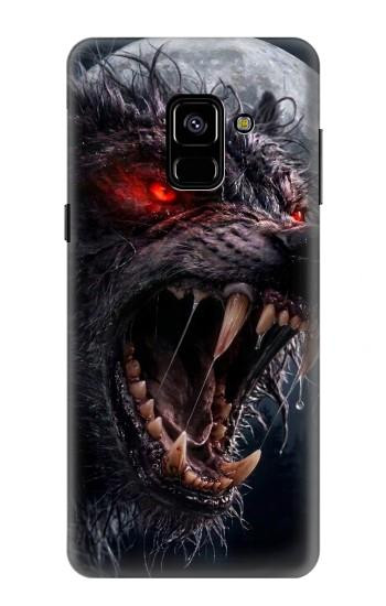 S4094 月夜のオオカミ Wolf Moonlight Fantasy Art Samsung Galaxy A8 (2018) バックケース、フリップケース・カバー