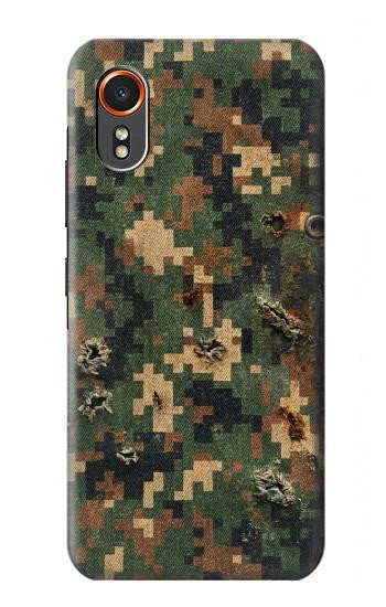 S4091 デジタル迷彩柄 Green Digital Camouflage Pattern Samsung Galaxy XCover7 バックケース、フリップケース・カバー