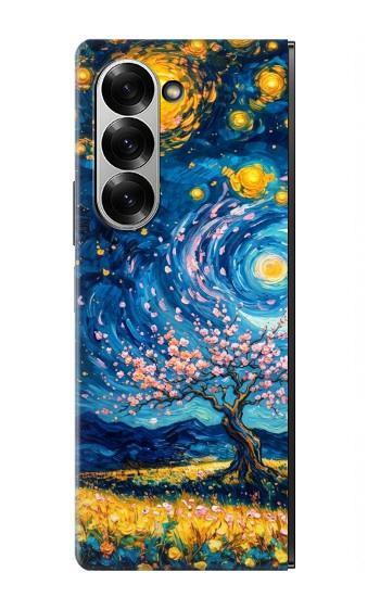 S4081 幻想銀河夜空アート Dreamy Spiral Galaxy Night Sky Art Samsung Galaxy Z Fold 7 バックケース、フリップケース・カバー