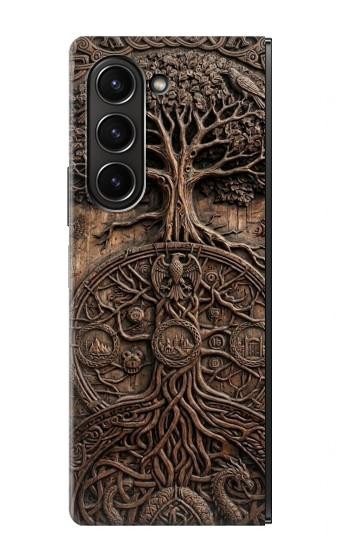 S4103 生命の樹アート Ancient Tree Of Life Symbol Art Samsung Galaxy Z Fold 5 バックケース、フリップケース・カバー