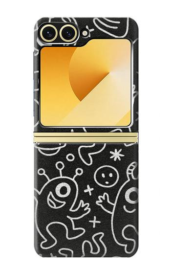 S4101 モンスター柄 Cute Cartoon Monster Pattern Samsung Galaxy Z Flip 6, Flip 7 FE バックケース、フリップケース・カバー