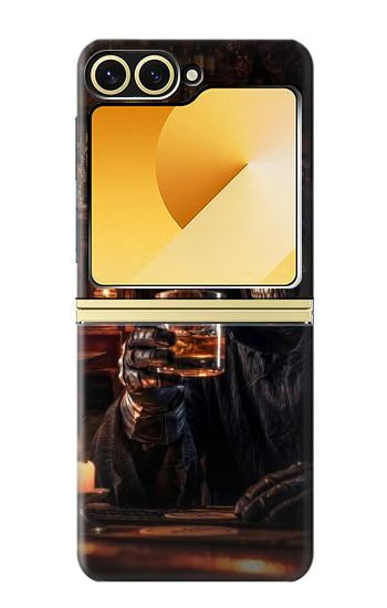 S4102 スカルバーアート Vintage Skull Tavern Artwork Samsung Galaxy Z Flip 6, Flip 7 FE バックケース、フリップケース・カバー