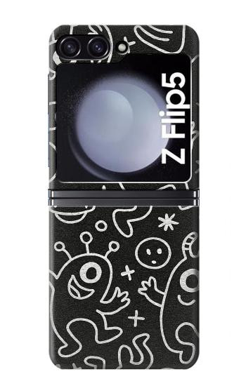 S4101 モンスター柄 Cute Cartoon Monster Pattern Samsung Galaxy Z Flip 5 バックケース、フリップケース・カバー