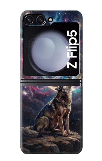 S4110 オオカミと古代紋章 Mystic Wolf Ancient Symbol Artwork Samsung Galaxy Z Flip 5 バックケース、フリップケース・カバー