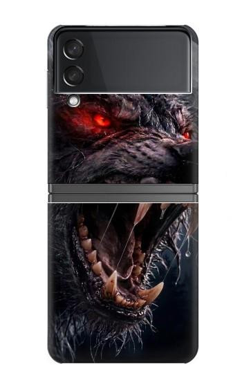S4094 月夜のオオカミ Wolf Moonlight Fantasy Art Samsung Galaxy Z Flip 4 バックケース、フリップケース・カバー