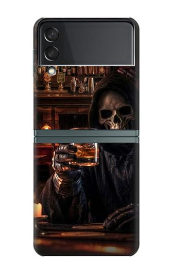 S4102 スカルバーアート Vintage Skull Tavern Artwork Samsung Galaxy Z Flip 3 5G バックケース、フリップケース・カバー