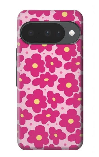 S4097 ピンク花柄 Pink Floral Seamless Pattern Design Google Pixel 10, 10 Pro バックケース、フリップケース・カバー