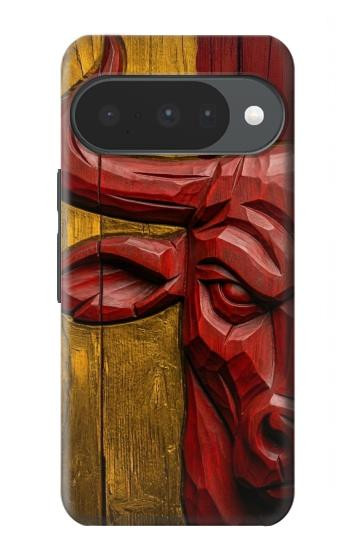 S4098 スペイン闘牛アート Span Bull Carved Artwork Google Pixel 10, 10 Pro バックケース、フリップケース・カバー
