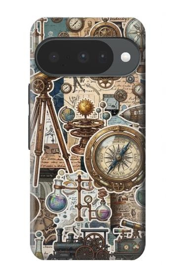 S4100 レトロ科学コラージュ Vintage Scientific Discovery Collage Google Pixel 10, 10 Pro バックケース、フリップケース・カバー