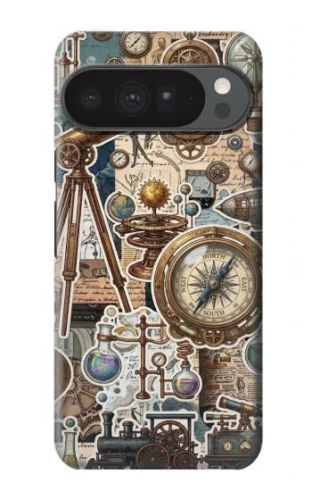 S4100 レトロ科学コラージュ Vintage Scientific Discovery Collage Google Pixel 10 Pro XL バックケース、フリップケース・カバー