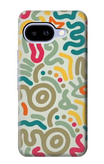 S4078 カラフル落書き柄 Abstract Colorful Doodle Pattern Google Pixel 9a バックケース、フリップケース・カバー