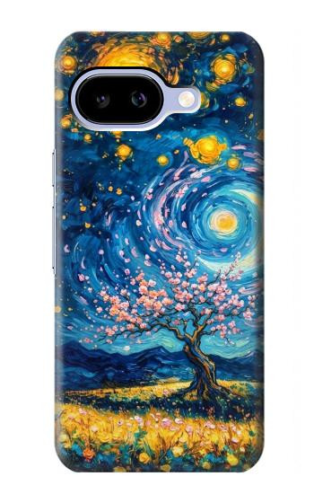 S4081 幻想銀河夜空アート Dreamy Spiral Galaxy Night Sky Art Google Pixel 9a バックケース、フリップケース・カバー