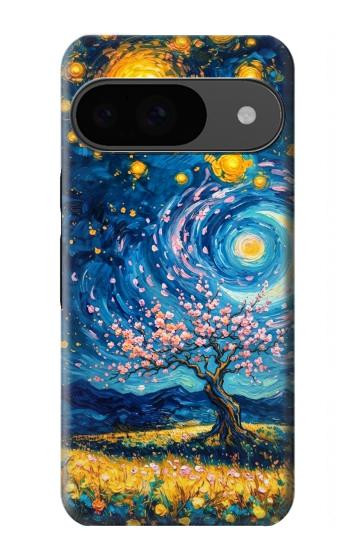 S4081 幻想銀河夜空アート Dreamy Spiral Galaxy Night Sky Art Google Pixel 9 バックケース、フリップケース・カバー