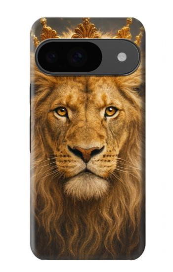 S4093 王冠ライオンアート Royal Lion Portrait Artwork Google Pixel 9 バックケース、フリップケース・カバー