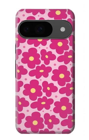 S4097 ピンク花柄 Pink Floral Seamless Pattern Design Google Pixel 9 バックケース、フリップケース・カバー