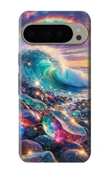 S4084 虹色ファンタジー波 Rainbow Ocean Wave Fantasy Google Pixel 9 Pro XL バックケース、フリップケース・カバー