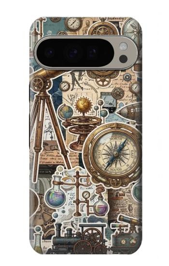 S4100 レトロ科学コラージュ Vintage Scientific Discovery Collage Google Pixel 9 Pro XL バックケース、フリップケース・カバー