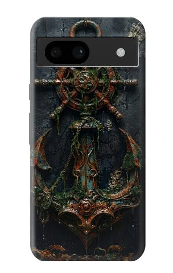 S4106 アンカーと舵輪アート Vintage Maritime Anchor Helm Art Google Pixel 8a バックケース、フリップケース・カバー