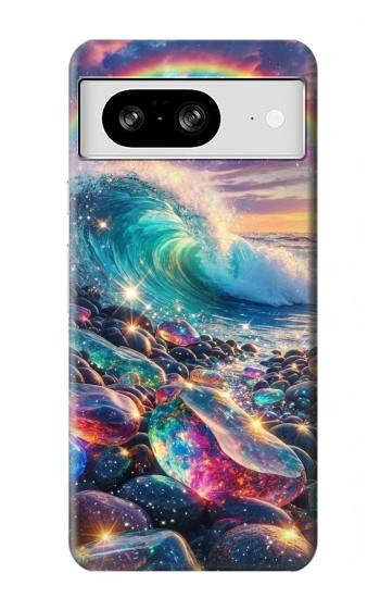 S4084 虹色ファンタジー波 Rainbow Ocean Wave Fantasy Google Pixel 8 バックケース、フリップケース・カバー