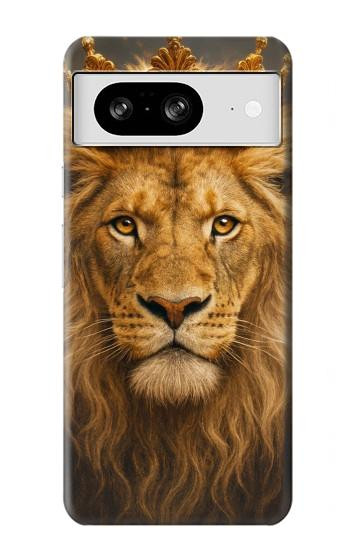 S4093 王冠ライオンアート Royal Lion Portrait Artwork Google Pixel 8 バックケース、フリップケース・カバー