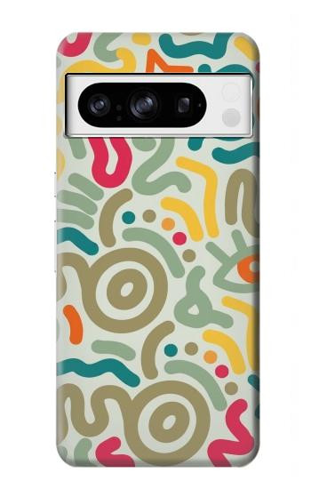 S4078 カラフル落書き柄 Abstract Colorful Doodle Pattern Google Pixel 8 pro バックケース、フリップケース・カバー