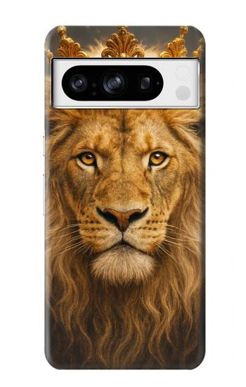 S4093 王冠ライオンアート Royal Lion Portrait Artwork Google Pixel 8 pro バックケース、フリップケース・カバー