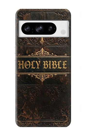 S4109 アンティーク聖書風表紙 Vintage Antique Bible Book Cover Art Google Pixel 8 pro バックケース、フリップケース・カバー