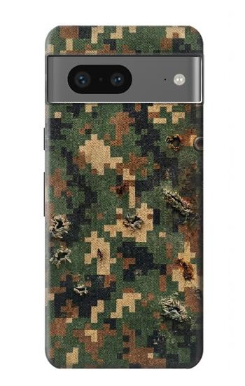 S4091 デジタル迷彩柄 Green Digital Camouflage Pattern Google Pixel 7a バックケース、フリップケース・カバー