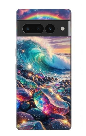 S4084 虹色ファンタジー波 Rainbow Ocean Wave Fantasy Google Pixel 7 Pro バックケース、フリップケース・カバー