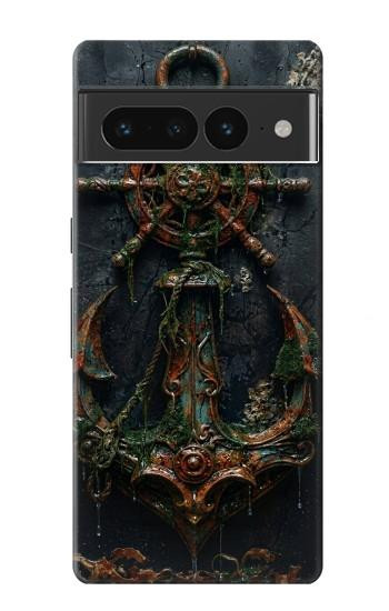 S4106 アンカーと舵輪アート Vintage Maritime Anchor Helm Art Google Pixel 7 Pro バックケース、フリップケース・カバー