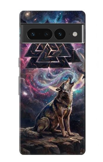 S4110 オオカミと古代紋章 Mystic Wolf Ancient Symbol Artwork Google Pixel 7 Pro バックケース、フリップケース・カバー