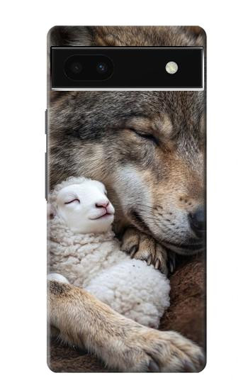 S4089 オオカミと子羊 Gentle Wolf And Lamb Friendship Art Google Pixel 6a バックケース、フリップケース・カバー