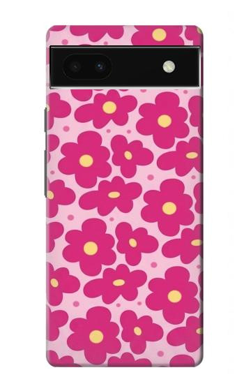 S4097 ピンク花柄 Pink Floral Seamless Pattern Design Google Pixel 6a バックケース、フリップケース・カバー