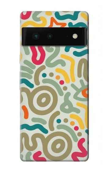 S4078 カラフル落書き柄 Abstract Colorful Doodle Pattern Google Pixel 6 バックケース、フリップケース・カバー