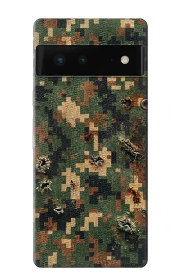 S4091 デジタル迷彩柄 Green Digital Camouflage Pattern Google Pixel 6 バックケース、フリップケース・カバー