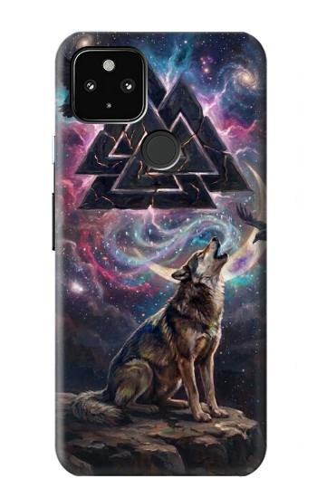S4110 オオカミと古代紋章 Mystic Wolf Ancient Symbol Artwork Google Pixel 4a 5G バックケース、フリップケース・カバー