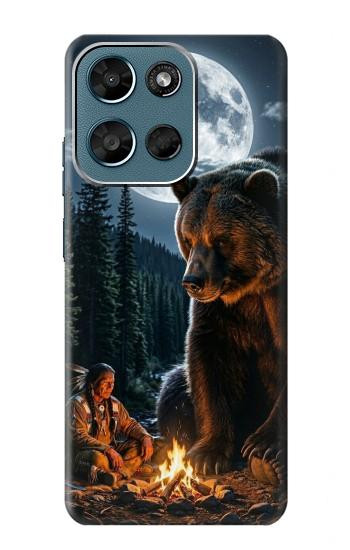 S4095 森のクマ幻想画 Majestic Bear Indian Wilderness Art Motorola Moto G (2026), G Play (2026) バックケース、フリップケース・カバー