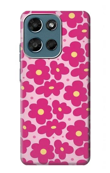 S4097 ピンク花柄 Pink Floral Seamless Pattern Design Motorola Moto G (2026), G Play (2026) バックケース、フリップケース・カバー