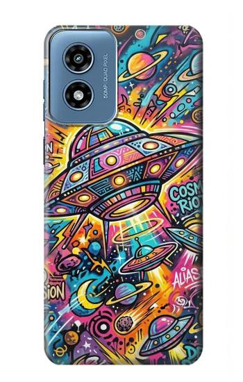 S4085 宇宙船サイケアート Cosmic Spaceship Psychedelic Art Motorola Moto G Play 4G (2024) バックケース、フリップケース・カバー