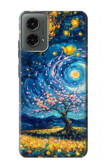 S4081 幻想銀河夜空アート Dreamy Spiral Galaxy Night Sky Art Motorola Moto G 5G (2024) バックケース、フリップケース・カバー