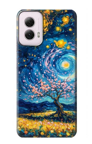 S4081 幻想銀河夜空アート Dreamy Spiral Galaxy Night Sky Art Motorola Moto G Power 5G (2024) バックケース、フリップケース・カバー