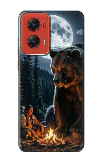 S4095 森のクマ幻想画 Majestic Bear Indian Wilderness Art Motorola Moto G Stylus 5G (2024) バックケース、フリップケース・カバー