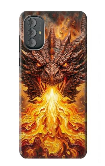 S4090 炎のドラゴンアート Epic Fire Dragon Fantasy Illustration Motorola Moto G Power 2022, G Play 2023 バックケース、フリップケース・カバー