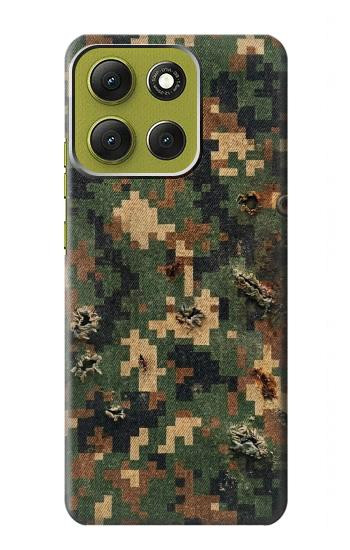 S4091 デジタル迷彩柄 Green Digital Camouflage Pattern Motorola Moto G86 バックケース、フリップケース・カバー