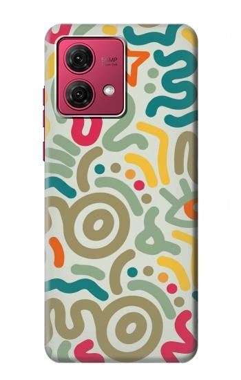 S4078 カラフル落書き柄 Abstract Colorful Doodle Pattern Motorola Moto G84 バックケース、フリップケース・カバー