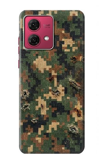 S4091 デジタル迷彩柄 Green Digital Camouflage Pattern Motorola Moto G84 バックケース、フリップケース・カバー