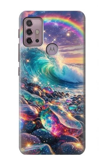 S4084 虹色ファンタジー波 Rainbow Ocean Wave Fantasy Motorola Moto G30, G20, G10 バックケース、フリップケース・カバー